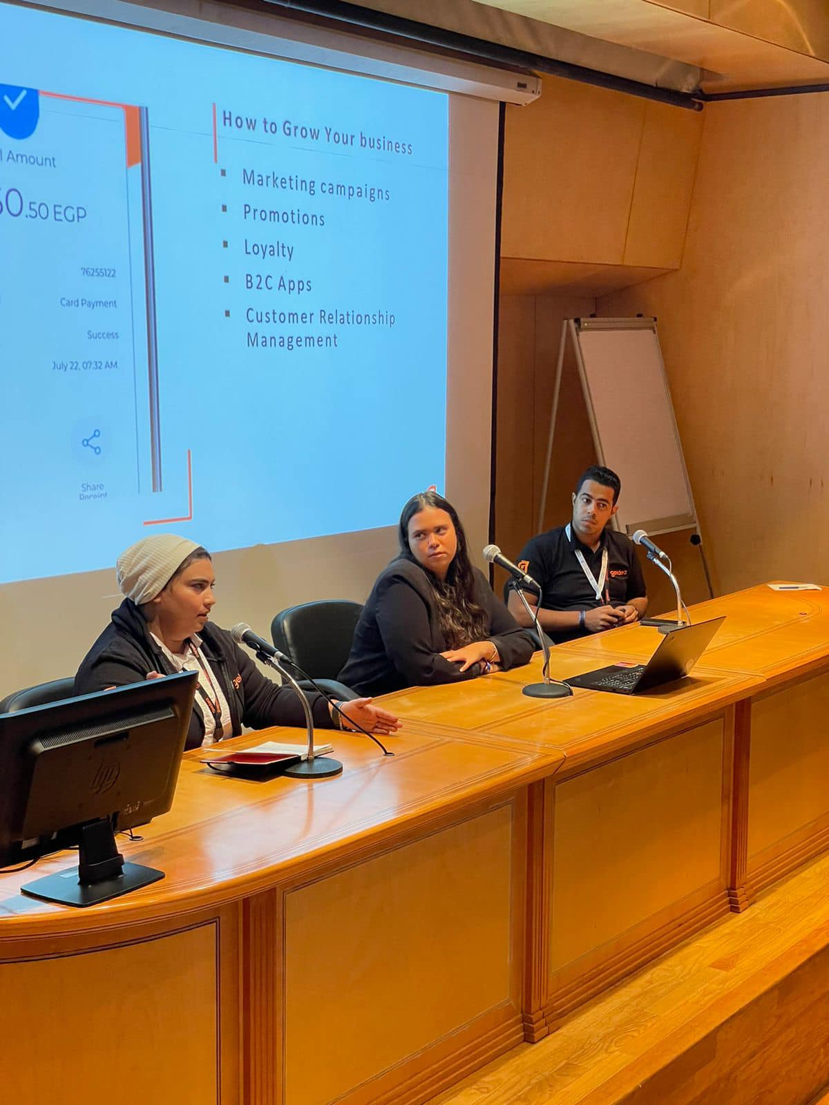 workshop on the impact of financial applications in the education, health, and commercial sectors.