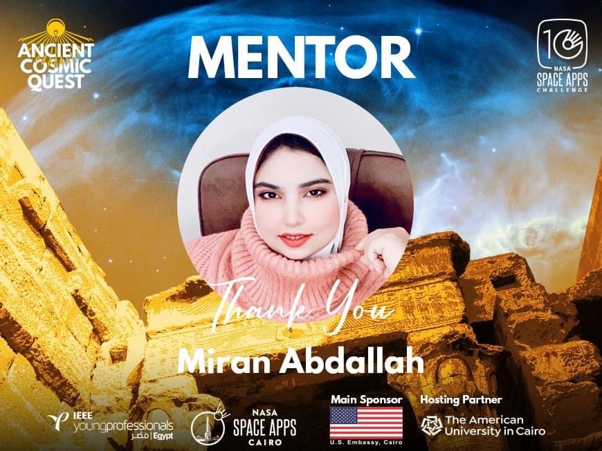 Mentor in the NASA International Space Applications Committee Competition - Acknowledgments